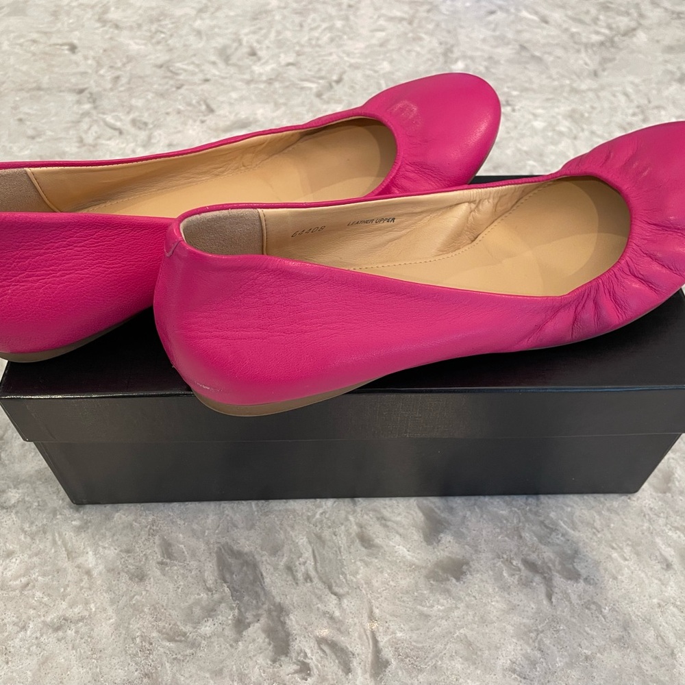 J. Crew Pink Leather Flats